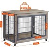 Acekool Furniture Dog Crate - Mobile Kennel with 3 Doors & Wheels - 4 of 4