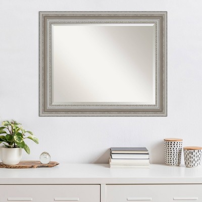 Parlor Silver Brushed 34x28 Bathroom Vanity Wall Mirror