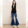 Anna-Kaci Women's Sleeveless Chiffon Wrap Top with Keyhole Neckline and Deep V-Cut Detail Ideal - 3 of 4