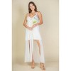 Slickblue Women's Sheer Maxi Dress, Deep V Neck, Side Slit Detail, Lightweight Stretch Mesh, White/Black, Size S-L - 2 of 4