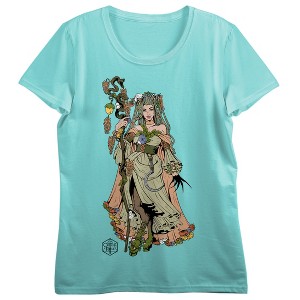 Critical Role Hells Bells Fearne Women's Teal Crew Neck Short Sleeve T-shirt - 1 of 2