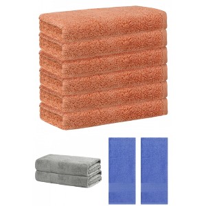 REGALWOVEN Absorbent Solid Bath Hand Face Cloths Cotton Towels 3 Piece Sets - 1 of 4