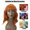 Unique Bargains Women Curly Shoulder Length Human Hair Wigs with Wig Cap 200g - 2 of 4