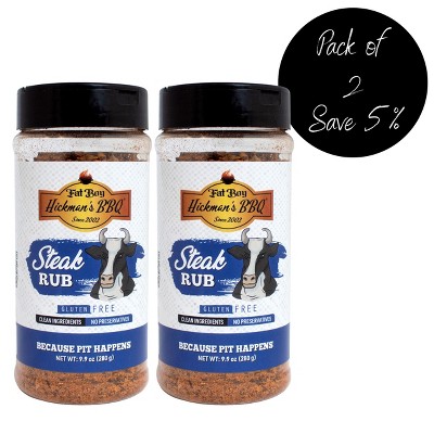 Fat Boy Hickman's BBQ 9.9 oz Steak Rub - Pack of 2