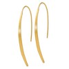 Black Bow Jewelry Brushed Curved Bar Threader Earrings in Yellow Gold Tone Silver, 55mm - 2 of 4