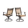 Aluminum Sling Swivel Rocker Chair - Tan - WELLFOR: Cast Aluminum, UV-Resistant, 2-Pack Patio Dining Chairs - 2 of 4