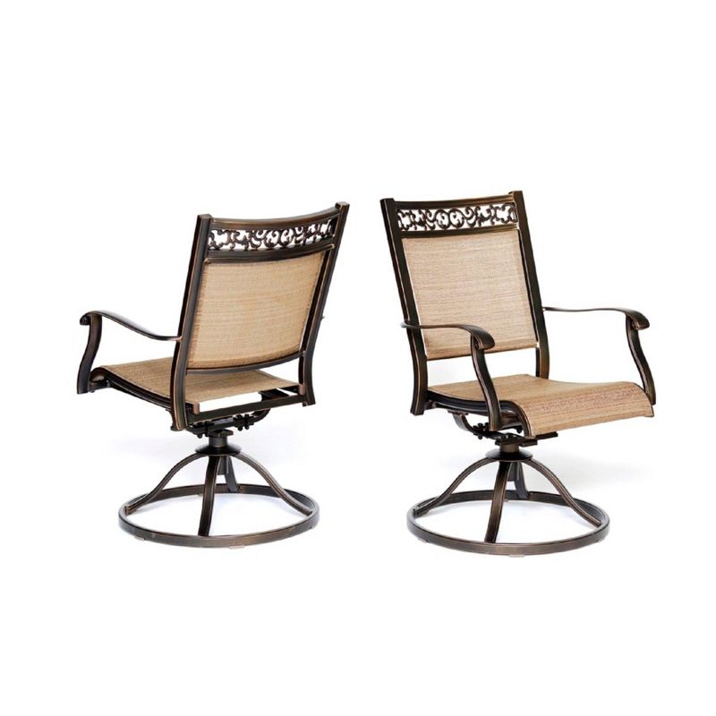 Aluminum Sling Swivel Rocker Chair - Tan - WELLFOR, 3 of 11