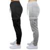 Blue Ice Apparel Women's Heavyweight Loose Fit Fleece-Lined Cargo Jogger Pants-2 Pack - 3 of 4