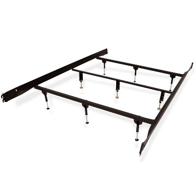 Footboard Metal Platform Bed Frame W, Queen Bed Rails With Hooks For Headboard And Footboard