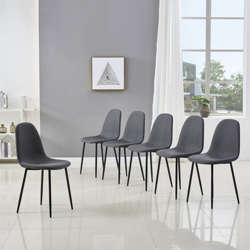 Ino Design Black Dining Chairs Set Of 6, Upholstered Side Chairs ...