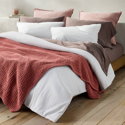 Full Rose Chunky Knit Machine Washable Bed Blanket