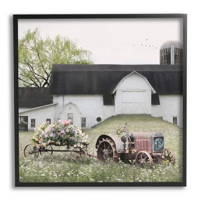 Stupell Farmhouse Tractor and Flower Field Framed Giclee
