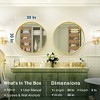 Keonjinn Metal Framed LED Round Frontlit Bathroom Vanity Wall Mirror, 3 Color Temperatures Dimmable, Anti-Fog - 3 of 4