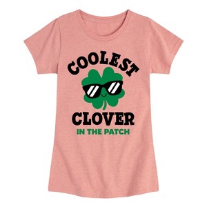 Girls' - Instant Message - St. Patrick's Day Coolest Clover in the Patch Fitted Short Sleeve Graphic T-Shirt - 1 of 4