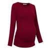 Maternity Shirt Side Button and Ruched Maternity Tunic Tops - 3 of 4
