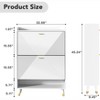 TIRAMISUBEST White Wooden Shoe Cabinet with 2 Flip Drawers - Narrow Entryway Storage Organizer for Hallway or Living Room - 3 of 4