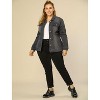 Agnes Orinda Women's Plus Size Button Front Chest Pockets Washed Casual Jean Jackets - 3 of 4