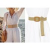 INSPIRE CHIC Women's Woven Wide Stretch Belts Wooden Buckle Elastic Waist Belt Waistband - 4 of 4