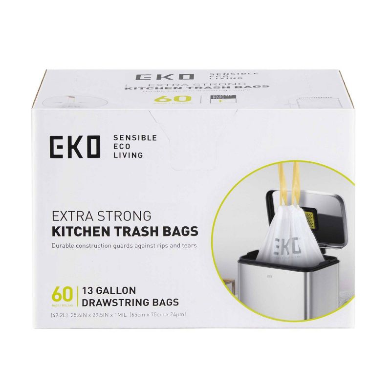 EKO 60pk Kitchen Trash Bags, 3 of 6