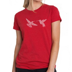 LA Pop Art Hummingbirds - Women's Premium Blend Word Art T-Shirt - 1 of 4