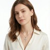 Zircon Cross Pendant Necklace - Silver, designed with religious symbols and sparkling decorations, suitable for both men and women - 3 of 4