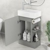 Kumasinova 18.6" Bathroom Vanity,Vanity Cabinet with Sink,Two-tier Shelf,Toilet Paper Holder,Freestanding Vanity with 80LB Capacity for Bathroom - 2 of 4