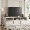 Modern TV Stand for up to 70"TV, Industrial TV Entertainment Center with 3 Drawers Shelves for Living Room, Bedroom, Vintage - 3 of 4
