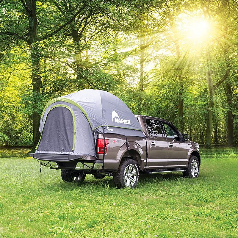 Napier 19 Series Backroadz Vehicle Specific Compact/Regular Truck Bed Portable 2 Person Outdoor Camping Tent with Convenient Carry Bag, Gray/Green, 2 of 7