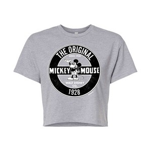 Women's - Disney - Mickey Mouse Original Badge Cropped Graphic T-Shirt - 1 of 4