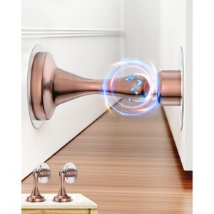 DOMETOUR Magnetic Door Stopper 2 Pack, Stainless Steel, Adhesive & Screws, Wall/Floor Mount, Door Holder Catch for Bottom of Door - 1 of 4