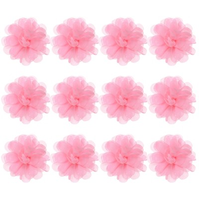 Unique Bargains Mesh Fabric Full Chiffon Flowers for DIY 12 Pcs