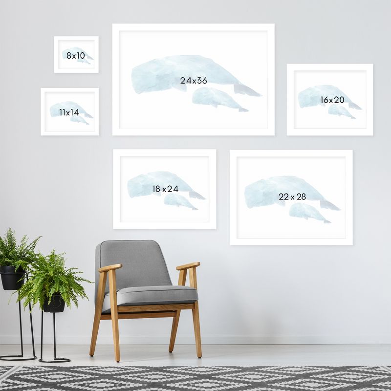 Americanflat Animal Minimalist Whale Baby By Pi Creative Art Framed Print Wall Art, 4 of 8