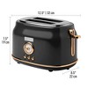 Haden Dorset 2 Slice Wide Slot Stainless Steel Toaster Bundled with 12 Cup Programmable Drip Coffee Maker Coffee Machine, Black & Copper - 4 of 4