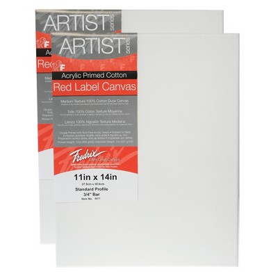 Fredrix Red Label Stretched Cotton Canvas 11 X 14" - 2pk