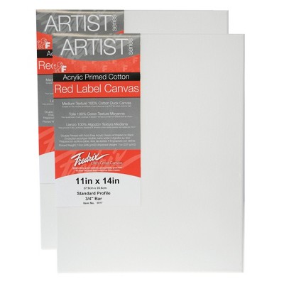 Fredrix Red Label Stretched Cotton Canvas 11 X 14" - 2pk