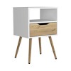NicBex 25"H Wood Nightstand,Bedside Tables with 1 Drawer and Open Shelf for Bedroom,Living Room - 4 of 4