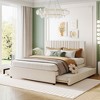 MAYEERTY Full Size Upholstered Platform Bed, 2 Drawers Twin Trundle Classic Headboard, Bedroom, Beige - 2 of 4