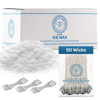 Hearts & Crafts Ice Candle Wax and Wicks for DIY Candle Making, White