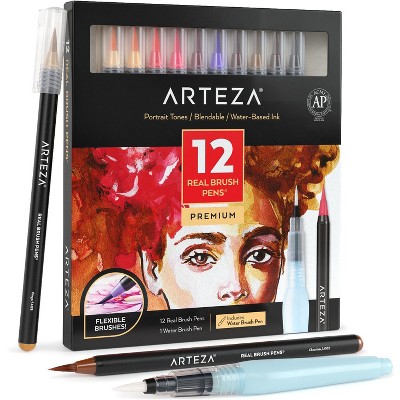 Arteza Blendable Ink Real Brush Tip Artist Brush Pens Set