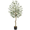 Faux Olive Tree Artificial Indoor, 5ft Tall Fake Olive Tree with Moss - 3 of 4