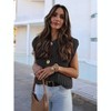 Coolmee Womens Chunky Knit Sweater Vest Casual Sleeveless Button Down Cardigan with Pockets - 2 of 2