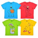 Sesame Street Boy's 4-Pack Character Print Short Sleeve Graphic Tees Assortment for Infant