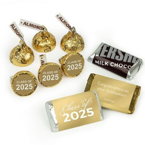 Gold Graduation Wrapped Miniatures & Stickered Almond Kisses Assortment - 1 of 4