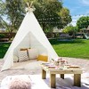 Costway 85'' Height 5 Sides Huge Lace Play Tent for Kids Adult Wedding w/ Light Strings - 2 of 4