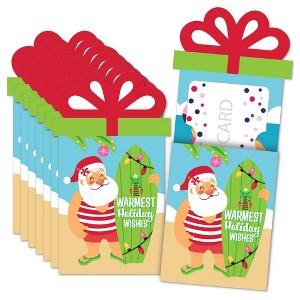 Big Dot of Happiness Tropical Christmas - Beach Santa Holiday Party Money and Gift Card Sleeves - Nifty Gifty Card Holders - Set of 8 - 1 of 4