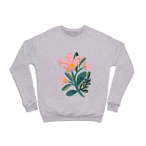 Oris Eddu Flower Play Sweatshirt - Deny Designs, Light Gray, Small