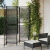 vidaXL Room Divider 5 Panel Black Poly Rattan Privacy Screen - Durable, Foldable Partition for Bedroom, Living Room, Garden - 2 of 4
