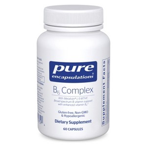 Pure Encapsulations B6 Complex - Supports Nervous System* - Includes B Vitamins - Contains Enriched Vitamin B6 - Non-GMO & Gluten Free - 60 Capsules - 1 of 4