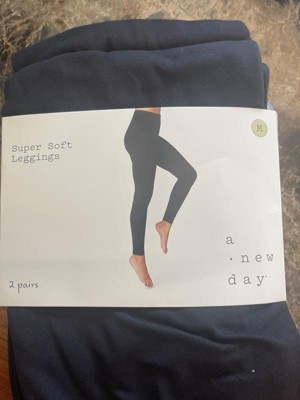 Women's 2pk Super Soft Leggings - A New Day™ Black S