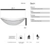 ELECWISH Ceramic Bathroom Sink, White Marble Boat Shape Above Counter Porcelain Vessel Sink with Black Faucet and Pop up drain Set - 3 of 4